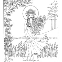 May Queen — Catholic Coloring Page