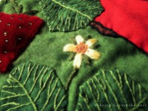 Flower detail. 3-ply silk satin stitch, french knots.