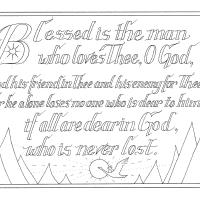 "All are Dear in God, Who is Never Lost" - St. Augustine Quote + Catholic Coloring Page